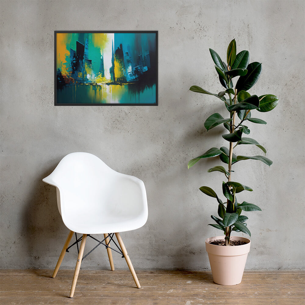 Tableau Abstrait Paysage Urbain