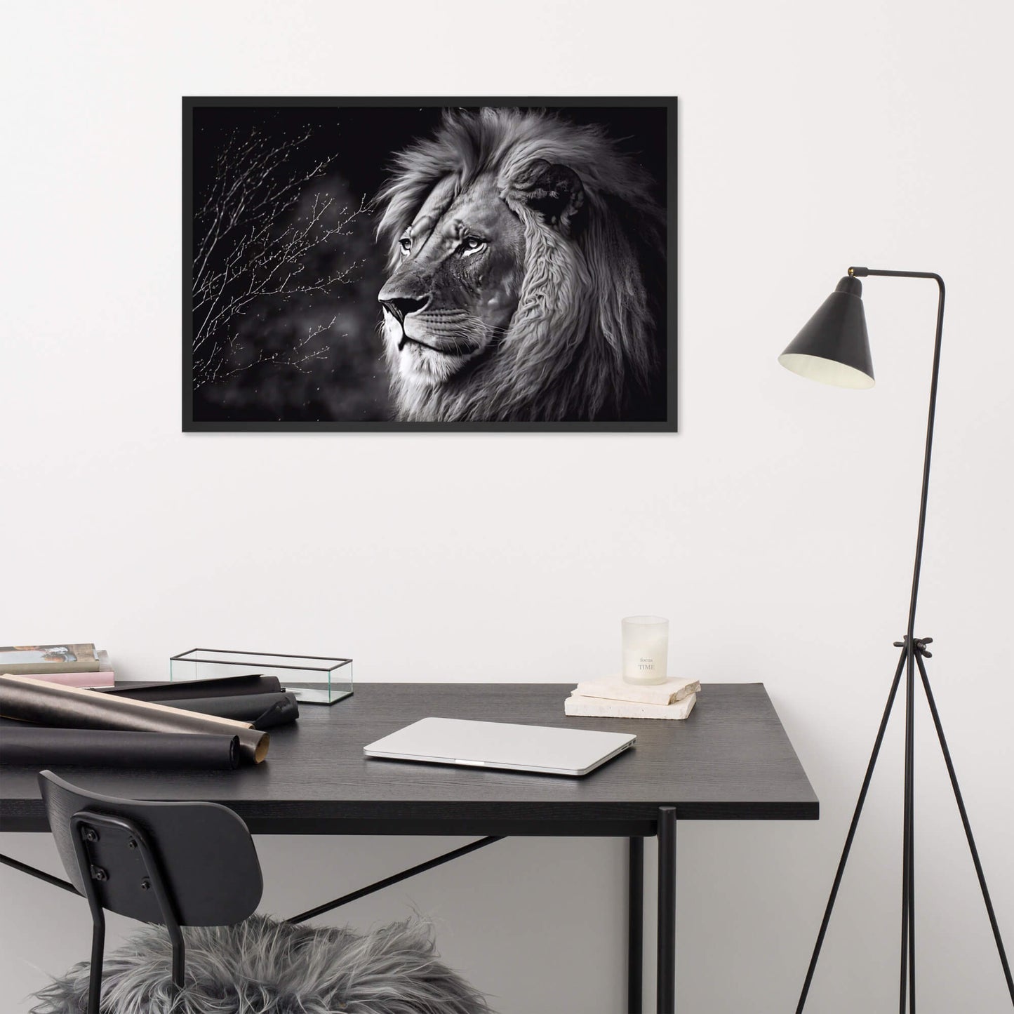 Tableau Lion Noir Et Blanc