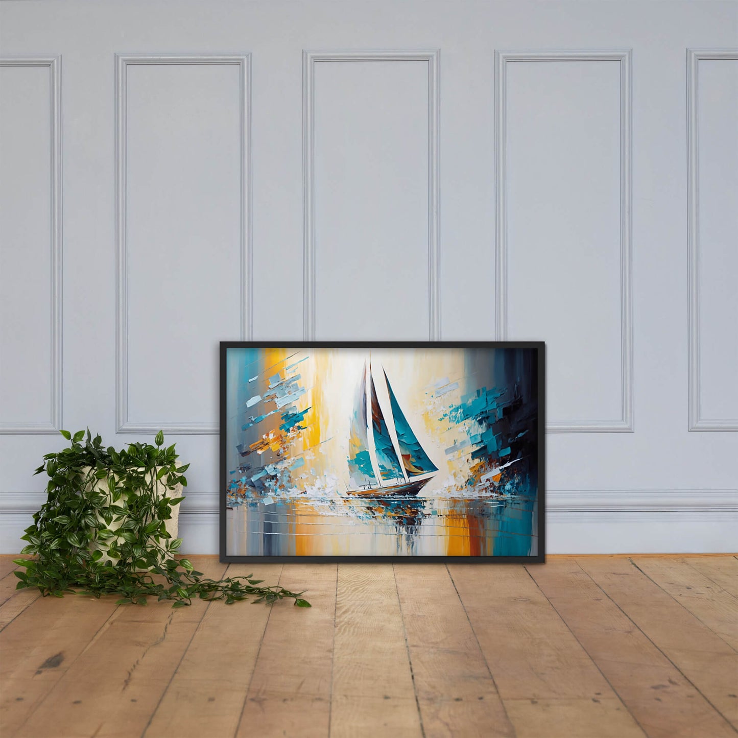 Tableau Abstrait Voilier