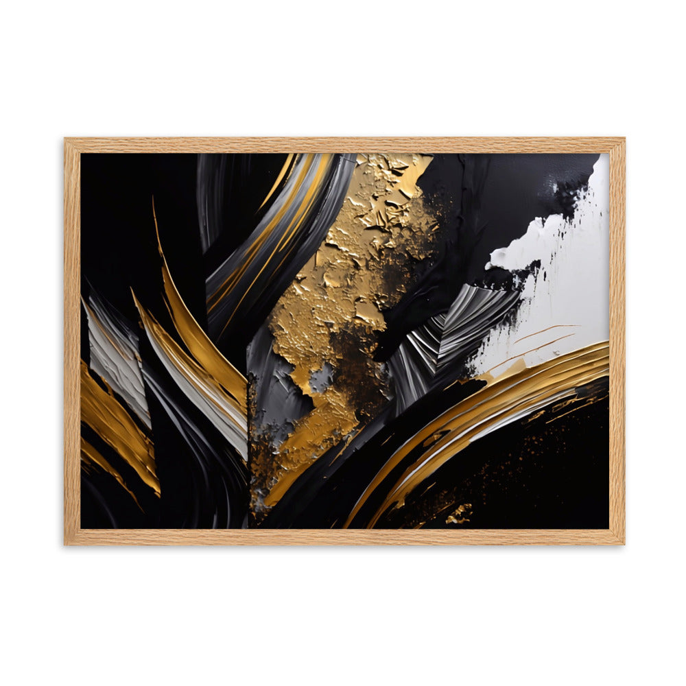 Tableau Abstrait Noir Et Or