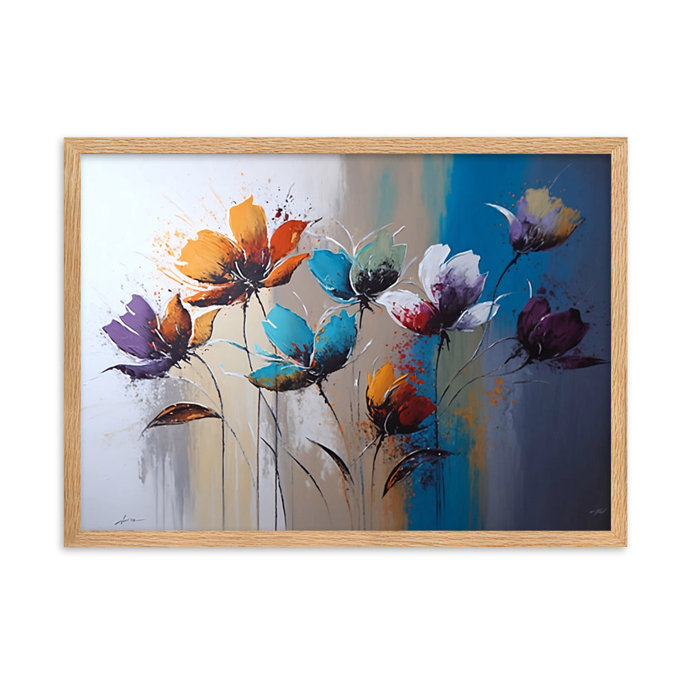Tableau Abstrait Floral