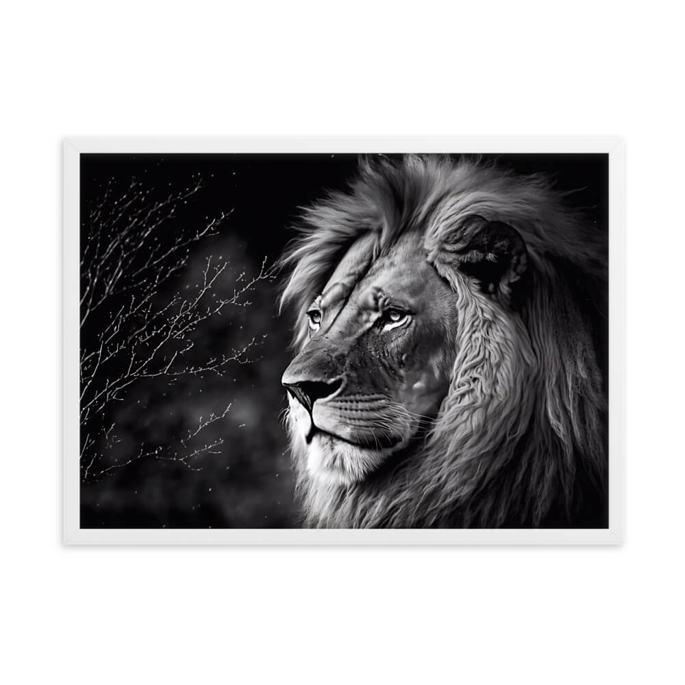 Tableau Lion Noir Et Blanc