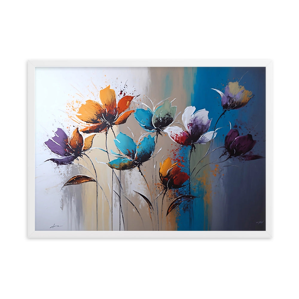 Tableau Abstrait Floral