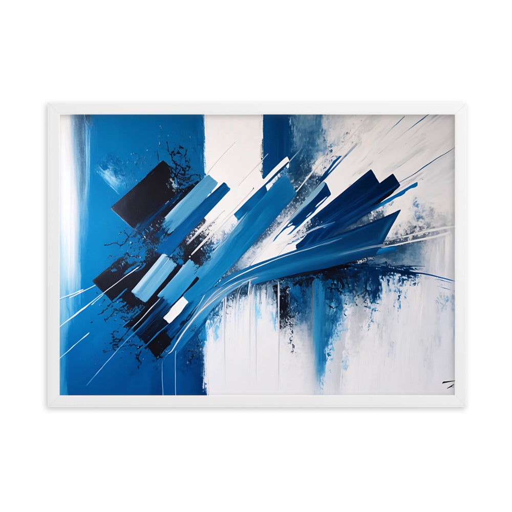 Tableau Abtsrait Bleu Et Blanc
