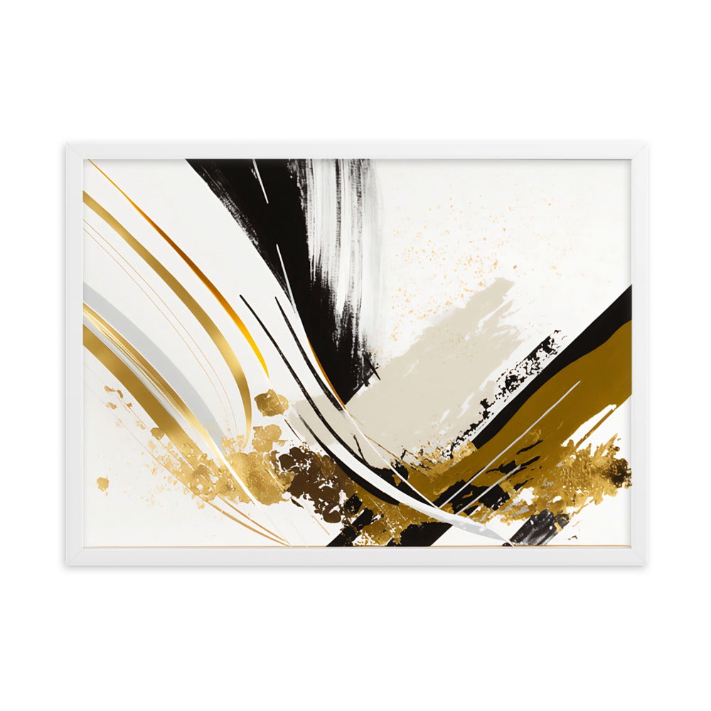 Tableau Abstrait Blanc Et Or