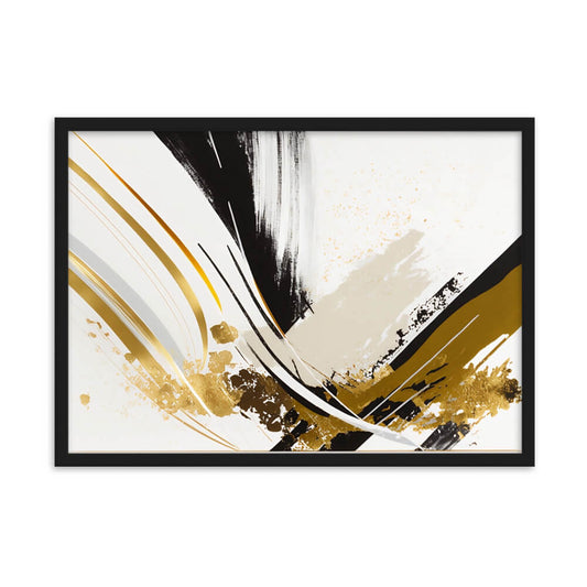 Tableau abstrait blanc et or