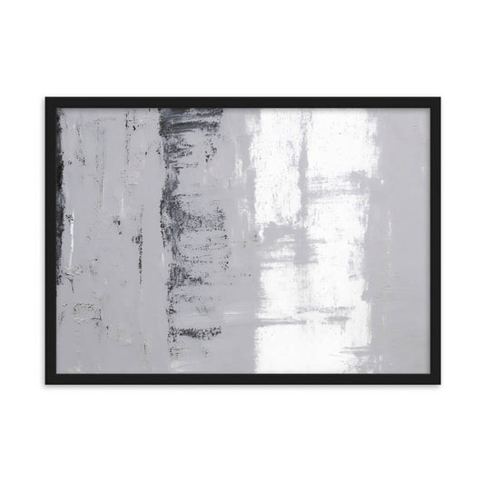 Tabléeau abstrait gris blanc
