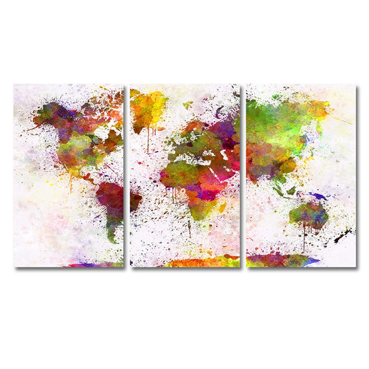 Tableau carte du monde colorée