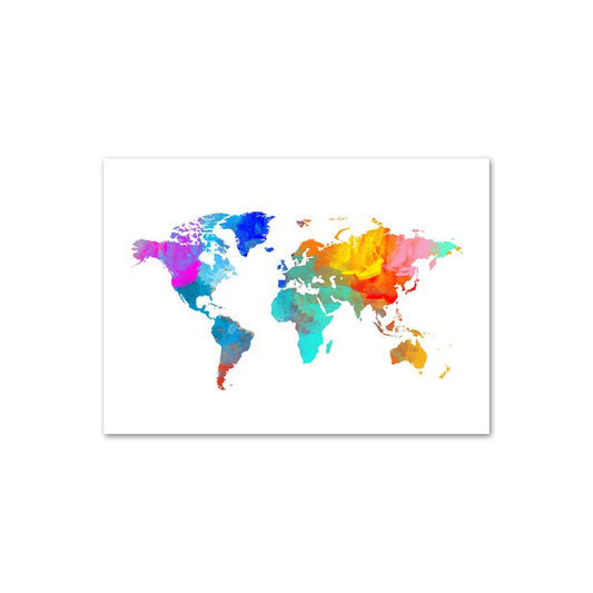 Tableau carte du monde multicolore