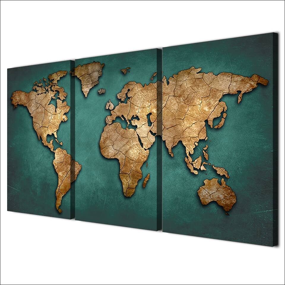 Tableau Carte Du Monde Vert