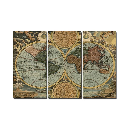 Tableau carte du monde vintage