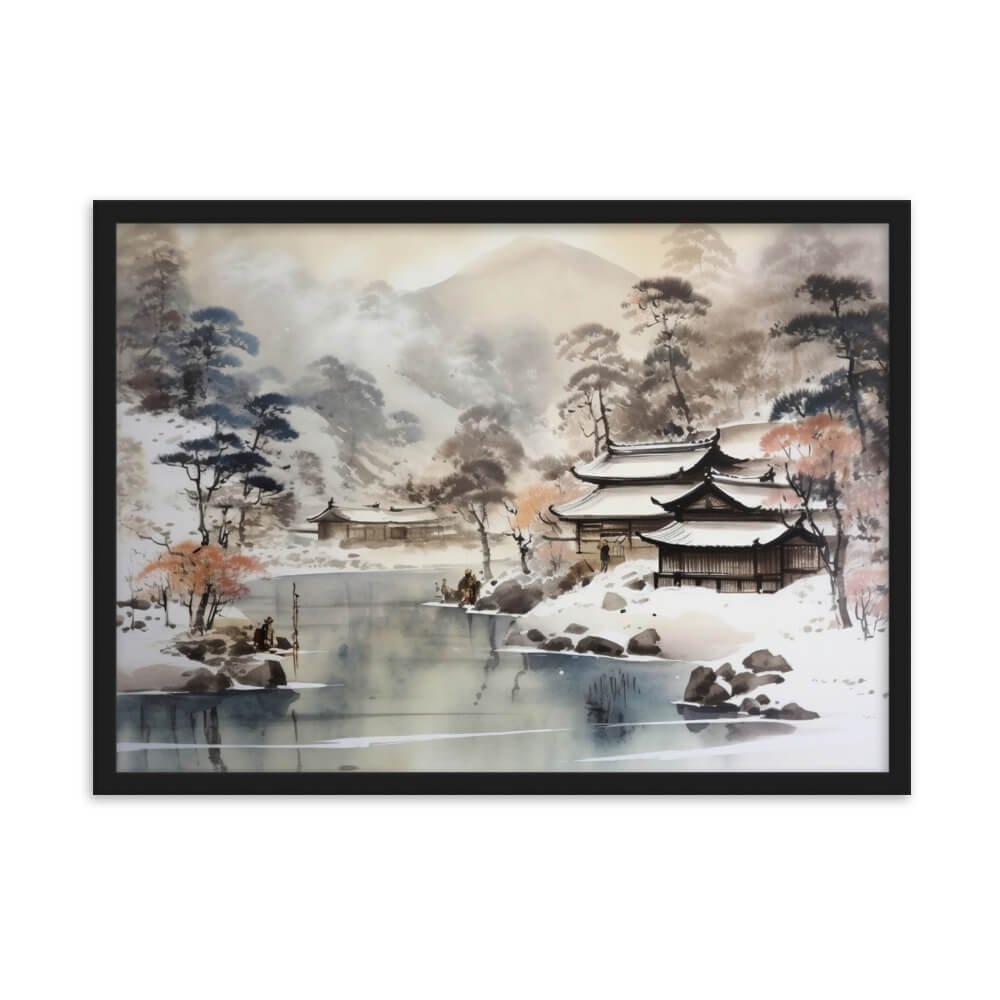 Tableau japonais neige