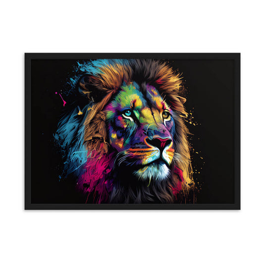 Tableau lion coloré