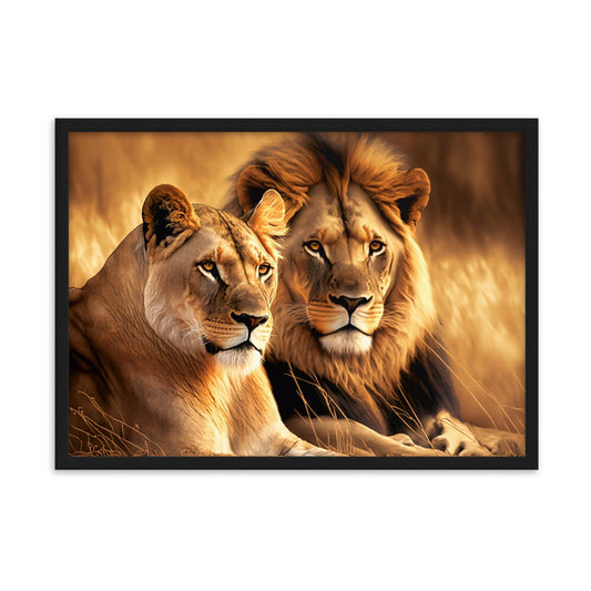 Tableau lion lionne