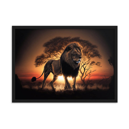 Tableau lion savanne