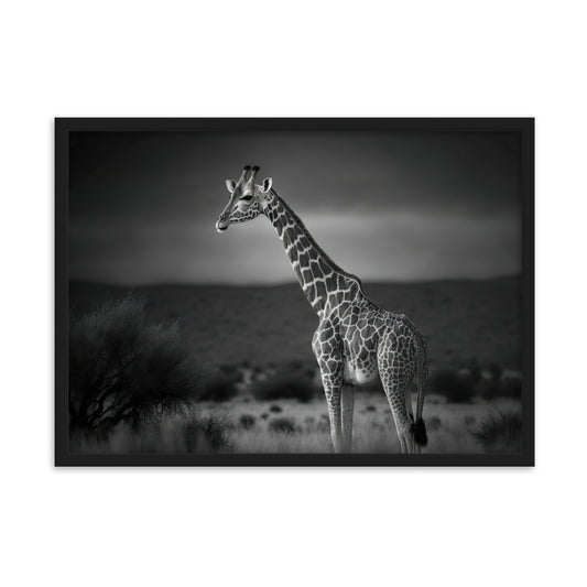 Tableau Noir Et Blanc Girafe